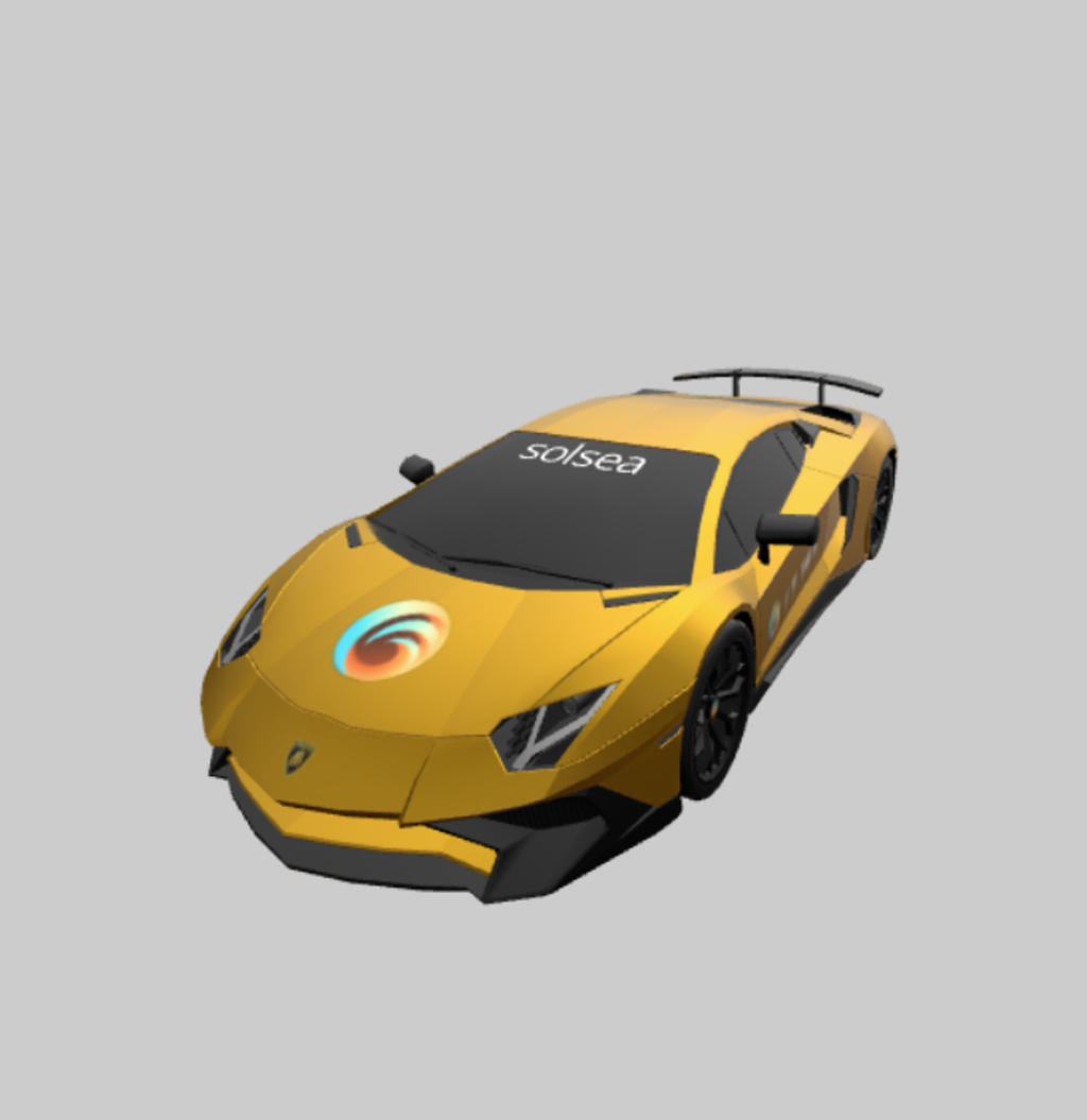 3D NFT_Golden Lamborghini Solsea - Art in VR